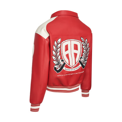 AA x HP LEATHER VARSITY // RED